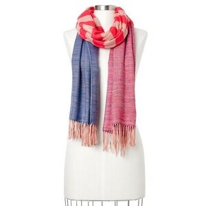 Gap Pink and Blue Striped Scarf